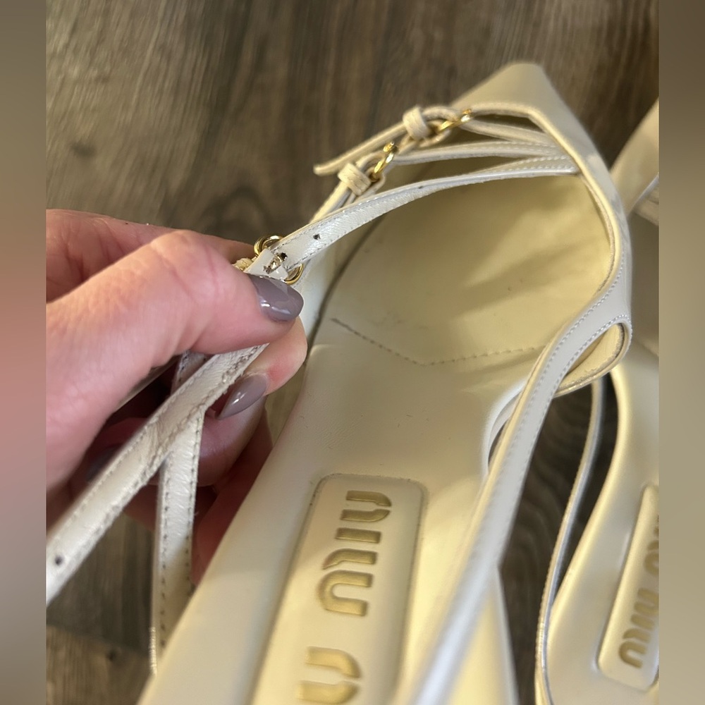 Miu Miu kitten heel slingback pumps - Picture 6 of 10